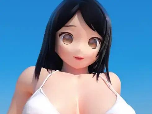 エロ漫画 同人 レビュー 天鹿 | 巨乳水着美女との野外プレイ3D動画【アダルト動画3DCGフェラチオおっぱい剃毛ビキニ海】。【エロ動画 天鹿】